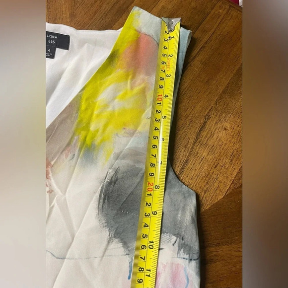 J. CREW  365 WATERCOLOR SILK SLEEVELESS V-NECK DRESS LUXE ART TO WEAR SIZE 4 - Picture 9 of 10